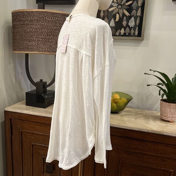 NWT We The Free People Sunday Henley Shirt Top Blouse Light Weight Ivory Small - Picture 6 of 8